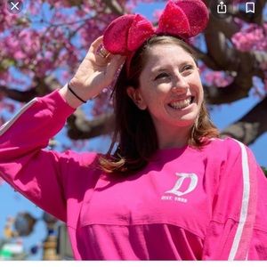 Disneyland Imagination HOT PINK SPIRIT JERSEY Silver Glitter Puff (Adult S)